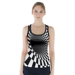 3d Optical Illusion, Dark Hole, Funny Effect Racer Back Sports Top