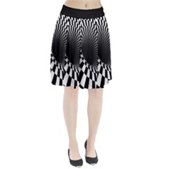 3d Optical Illusion, Dark Hole, Funny Effect Pleated Skirt