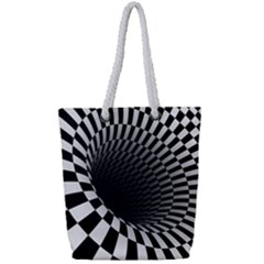 3d Optical Illusion, Dark Hole, Funny Effect Full Print Rope Handle Tote (small) by Casemiro