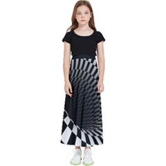 3d Optical Illusion, Dark Hole, Funny Effect Kids  Flared Maxi Skirt by Casemiro