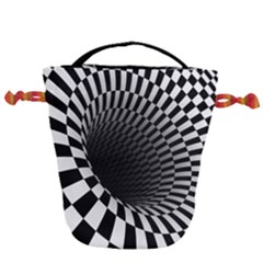 3d Optical Illusion, Dark Hole, Funny Effect Drawstring Bucket Bag