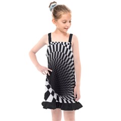 3d Optical Illusion, Dark Hole, Funny Effect Kids  Overall Dress