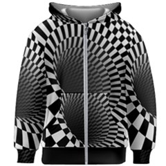 3d Optical Illusion, Dark Hole, Funny Effect Kids  Zipper Hoodie Without Drawstring