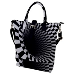 3d Optical Illusion, Dark Hole, Funny Effect Buckle Top Tote Bag