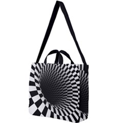 3d Optical Illusion, Dark Hole, Funny Effect Square Shoulder Tote Bag