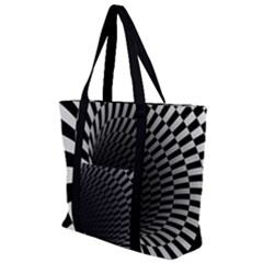 3d Optical Illusion, Dark Hole, Funny Effect Zip Up Canvas Bag