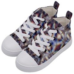 Diamonds And Flowers Kids  Mid-top Canvas Sneakers by MRNStudios
