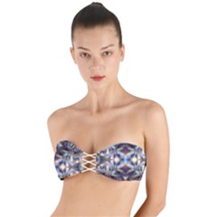 Diamonds And Flowers Twist Bandeau Bikini Top by MRNStudios