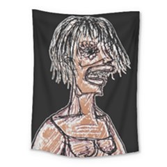 Sketchy Style Drawing Zombie Woman Medium Tapestry