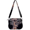 Sketchy Style Drawing Zombie Woman Saddle Handbag View3