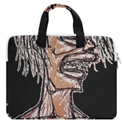 Sketchy Style Drawing Zombie Woman Macbook Pro Double Pocket Laptop Bag by dflcprintsclothing