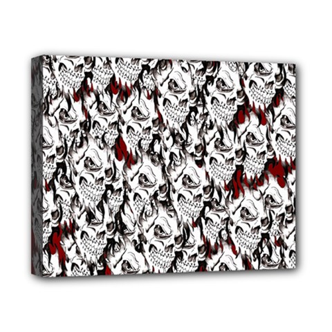 Demonic Skulls Pattern, Spooky Horror, Halloween Theme Canvas 10  X 8  (stretched)