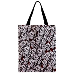 Demonic Skulls Pattern, Spooky Horror, Halloween Theme Zipper Classic Tote Bag