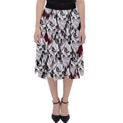 Demonic Skulls Pattern, Spooky Horror, Halloween Theme Classic Midi Skirt