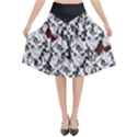 Demonic Skulls pattern, spooky horror, Halloween theme Flared Midi Skirt View1