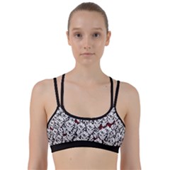 Demonic Skulls Pattern, Spooky Horror, Halloween Theme Line Them Up Sports Bra by Casemiro