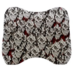 Demonic Skulls Pattern, Spooky Horror, Halloween Theme Velour Head Support Cushion by Casemiro