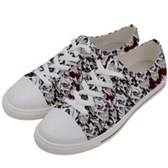 Demonic Skulls Pattern, Spooky Horror, Halloween Theme Men s Low Top Canvas Sneakers