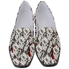 Demonic Skulls Pattern, Spooky Horror, Halloween Theme Women s Classic Loafer Heels