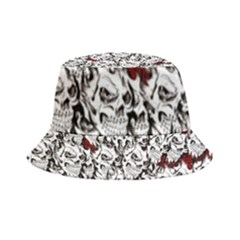 Demonic Skulls Pattern, Spooky Horror, Halloween Theme Inside Out Bucket Hat