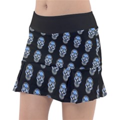 Skulls, Demonic Skull Pattern, Frida Kahlo Stylised Classic Tennis Skirt by Casemiro