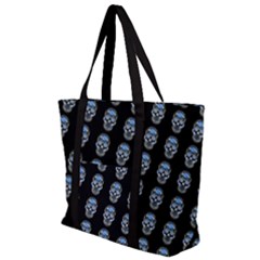 Skulls, Demonic Skull Pattern, Frida Kahlo Stylised Zip Up Canvas Bag by Casemiro