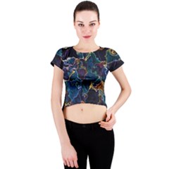 Oil Slick Crew Neck Crop Top by MRNStudios