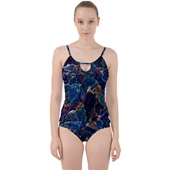 Oil Slick Cut Out Top Tankini Set by MRNStudios