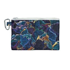 Oil Slick Canvas Cosmetic Bag (medium) by MRNStudios