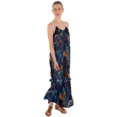 Oil Slick Cami Maxi Ruffle Chiffon Dress by MRNStudios