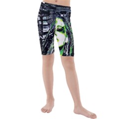 Dubstep Alien Kids  Mid Length Swim Shorts by MRNStudios