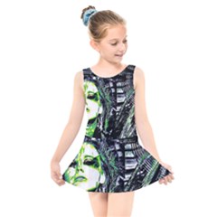 Dubstep Alien Kids  Skater Dress Swimsuit by MRNStudios