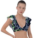 Dubstep Alien Plunge Frill Sleeve Bikini Top View1