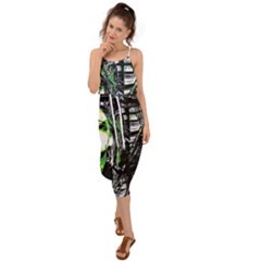 Dubstep Alien Waist Tie Cover Up Chiffon Dress by MRNStudios