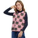 Black Cat Kid s Short Button Up Puffer Vest	 View3