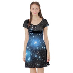 Pleiades (m45) Short Sleeve Skater Dress by idjy