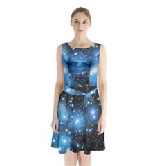 Pleiades (m45) Sleeveless Waist Tie Chiffon Dress