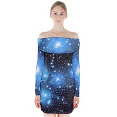 Pleiades (m45) Long Sleeve Off Shoulder Dress by idjy