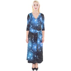 Pleiades (M45) Quarter Sleeve Wrap Maxi Dress