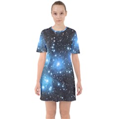 Pleiades (m45) Sixties Short Sleeve Mini Dress