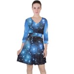 Pleiades (M45) Quarter Sleeve Ruffle Waist Dress