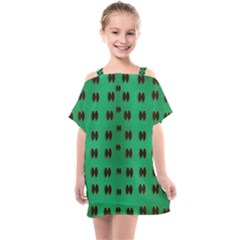 Butterflies In Fresh Green Environment Kids  One Piece Chiffon Dress by pepitasart