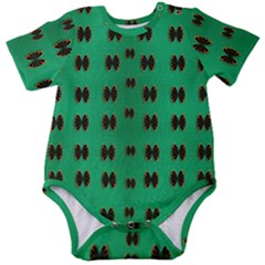 Butterflies In Fresh Green Environment Baby Short Sleeve Onesie Bodysuit by pepitasart