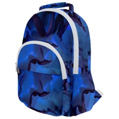 Peony In Blue Rounded Multi Pocket Backpack by LavishWithLove