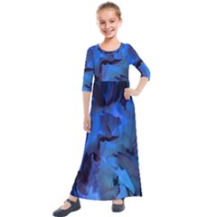 Peony In Blue Kids  Quarter Sleeve Maxi Dress by LavishWithLove