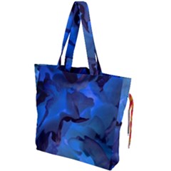 Peony In Blue Drawstring Tote Bag by LavishWithLove