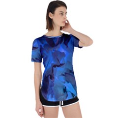 Peony In Blue Perpetual Short Sleeve T-shirt