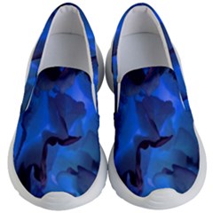 Peony In Blue Kids Lightweight Slip Ons by LavishWithLove