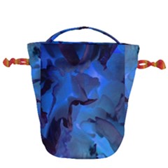 Peony In Blue Drawstring Bucket Bag by LavishWithLove