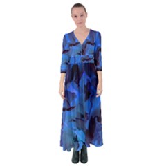 Peony In Blue Button Up Maxi Dress by LavishWithLove